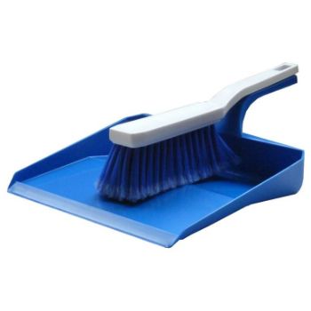 Afbeeldingen van Vuilblik blauw + borstel, hygiëne