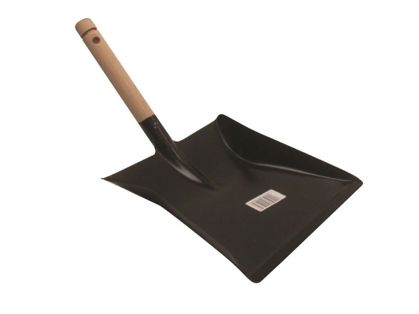 Afbeeldingen van Vuilblik metaal met houten steel