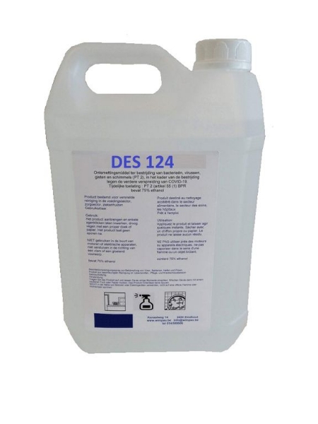 Afbeeldingen van DES124 - Desinfecterende spray 5L  navul